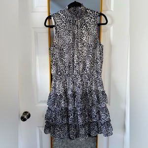 Black and white ruffle dress